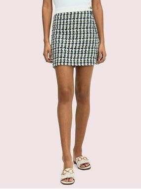NWOT Kate Spade New York Pop Tweed Skirt Juniper Size 6